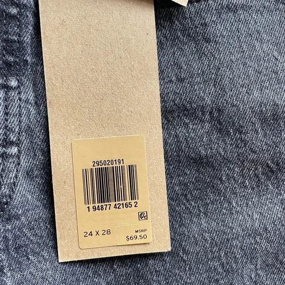 Levi’s 501 skinny Womans Dark Gray Jeans Button Fly High Rise size 24x28 raw hem - Picture 3 of 10